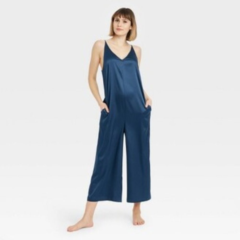 Women's Satin Jumpsuit - Stars Above™ Navy XL
